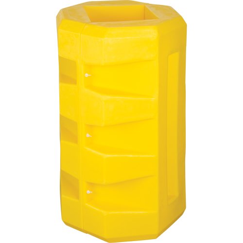 Column Protectors, 8-1/4" x 10-1/4" Inside Opening, 23-1/2" L x 23-1/2" W x 39-1/2" H, Yellow Cam Industrial