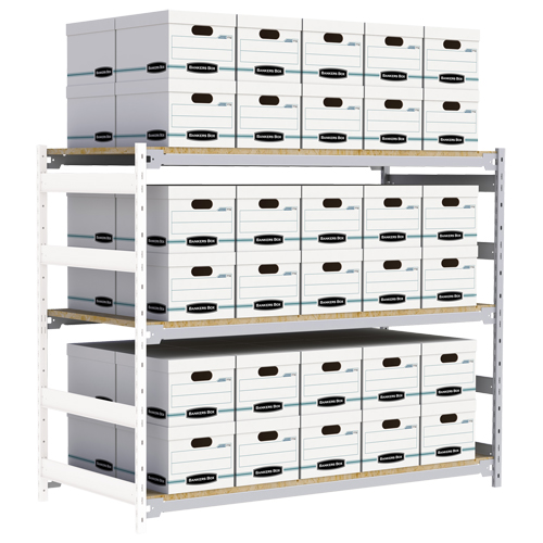 &eacute;tag&egrave;re-classeur de grande largeur, Acier, 3 Tablettes, 72" la x 32" p x 60" h, Ensemble Ajout Cam Industrial