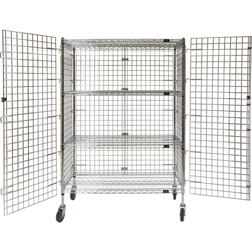 Security Cart, Chrome Plated, 48" x 69" x 24", 500 lbs. Capacity Cam Industrial