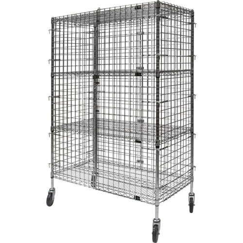Security Cart, Chrome Plated, 48" x 69" x 24", 500 lbs. Capacity Cam Industrial