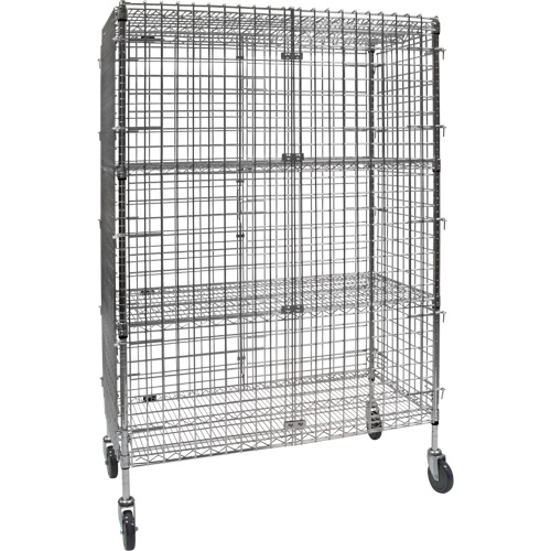 Security Cart, Chrome Plated, 48" x 69" x 24", 500 lbs. Capacity Cam Industrial