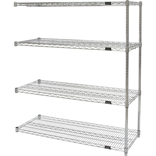 &eacute;tag&egrave;res robustes en treillis chromat&eacute;, Ensemble Ajout, Tiers 4, 30" la x 54" h x 18" p Cam Industrial