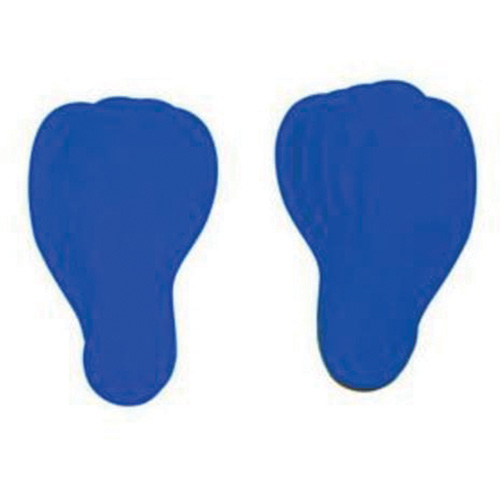 Floor Marking Labels, Footprint, 12" L x 3.75" W, Blue, Vinyl Cam Industrial