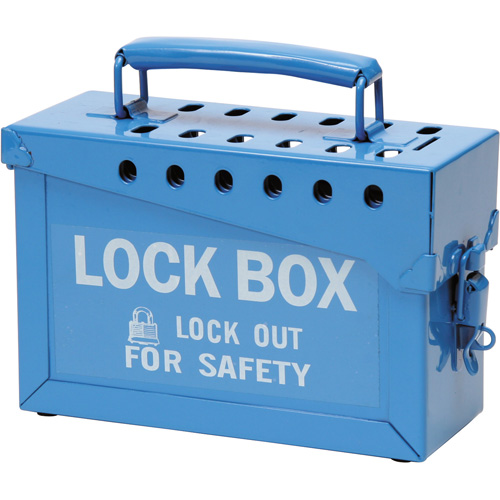 Portable Metal Lock Box, Blue Cam Industrial