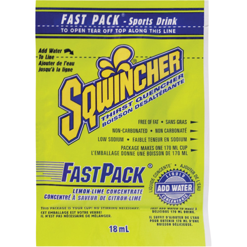 Sqwincher&reg; Boisson de r&eacute;hydratation Fast Pack, Emballage-portion, Citron-lime Cam Industrial