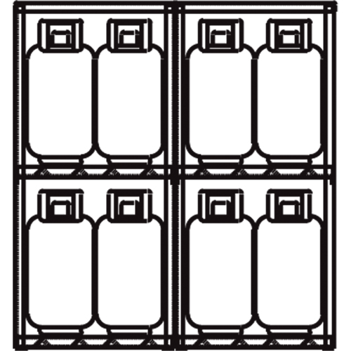 Armoires en aluminium pour bouteilles GPL, nbre de bouteilles: 16, 60" , 32" , 65" , Argent Cam Industrial