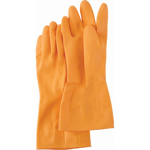 Orange Supaweight Gloves, Size Small/7, 13" L, Rubber Latex, Flock-Lined Inner Lining, 30-mil Cam Industrial