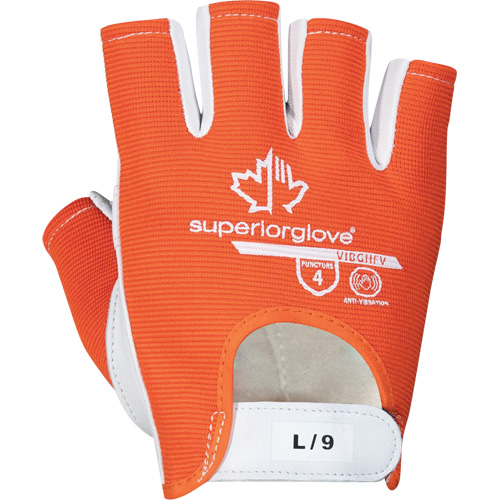 Gants Vibrastop demi-doigts antivibrations, Taille Moyen, Paume Ch&egrave;vre Cam Industrial