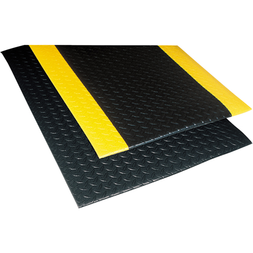 Tapis Sof-Tred No 419 avec Dyna-Shield, Losange, 2' x 3' x 1/2", Noir/Jaune, PVC Cam Industrial