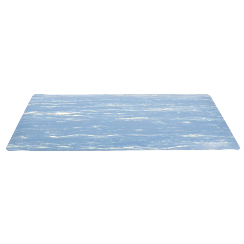 Tapis &agrave; surface marbr&eacute; Sof-Tyle Grande No 970, Lisse, 2' x 3' x 1", Bleu, Caoutchouc Cam Industrial