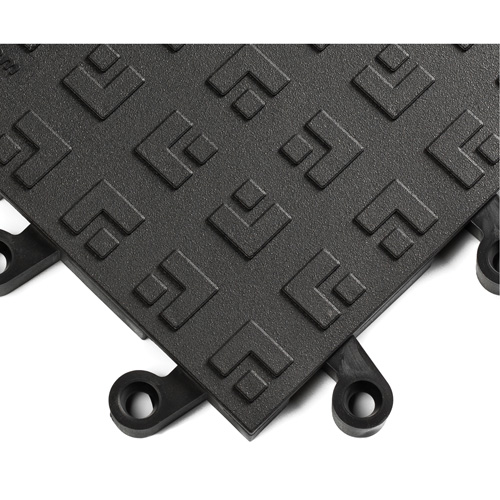 ErgoDeck&reg; Ergonomic Flooring System No. 562, PVC, 1-1/2' W x 1-1/2' L, 7/8" Thick, Black Cam Industrial