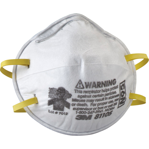 Respirateurs contre les particules 8110S, N95, Certifi&eacute; NIOSH, Petit Cam Industrial