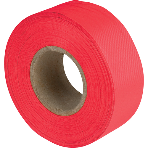Flagging Tape, 1.1875" W x 150' L, Fluorescent Red Cam Industrial
