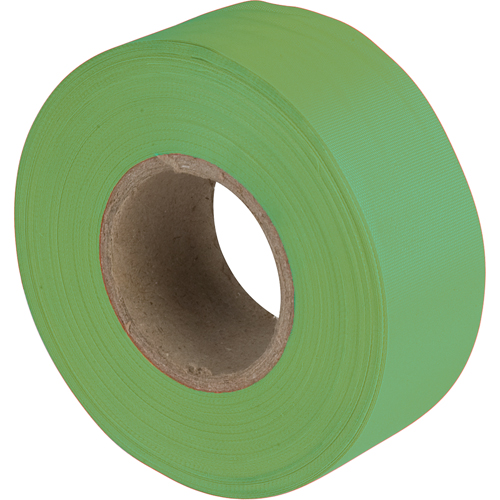 Flagging Tape, 1.2" W x 300' L, Green Cam Industrial
