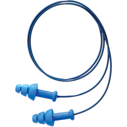 Bouchons d'oreilles r&eacute;utilisables et d&eacute;tectable SmartFit de Howard Leight, Avec cordon, Taille unique, Vrac - Boîte, NRR dB 25 Cam Industrial