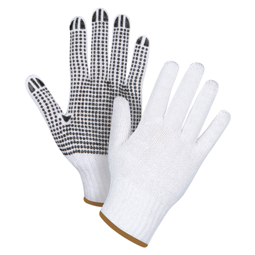 Gants tricot&eacute;s &agrave; pois, Poly/coton, Un c&ocirc;t&eacute;, Calibre 7, Grand Cam Industrial