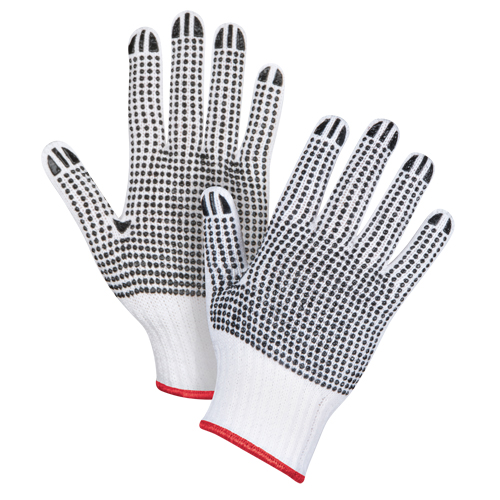 Gants tricot&eacute;s deux c&ocirc;t&eacute;s &agrave; pois, Poly/coton, Deux c&ocirc;t&eacute;s, Calibre 7, Petit Cam Industrial