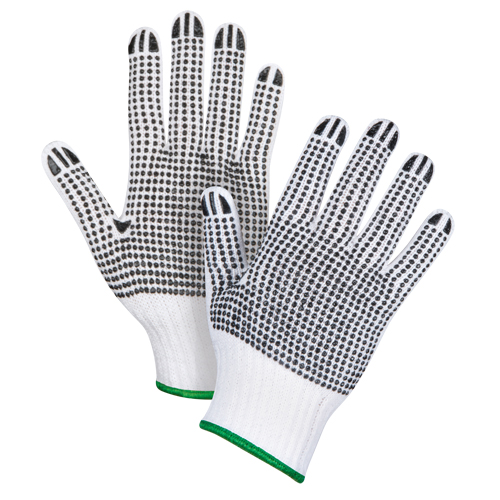 Double-Sided Dotted String Knit Gloves, Poly/Cotton, Double Sided, 7 Gauge, Medium Cam Industrial