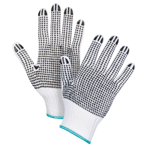 Double-Sided Dotted String Knit Gloves, Poly/Cotton, Double Sided, 7 Gauge, X-Large Cam Industrial