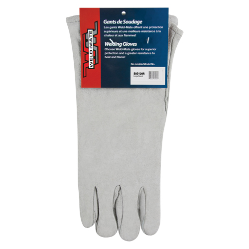 Gants de soudeur d'usage standard, Cuir de vache refendu, Taille Grand Cam Industrial