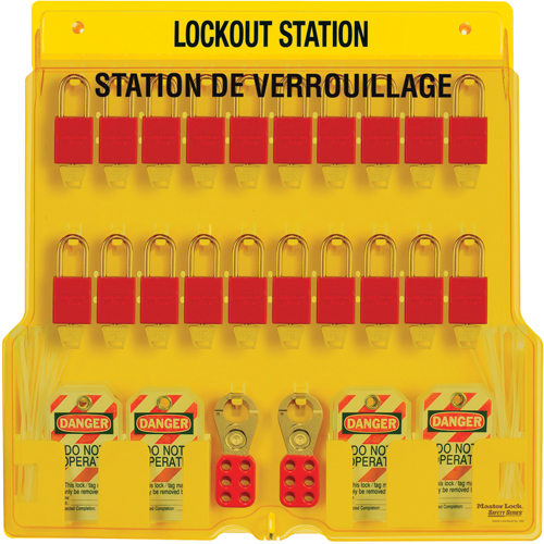 Lockout Station, Thermoplastic Padlocks, 20 Padlock Capacity, Padlocks Included Cam Industrial