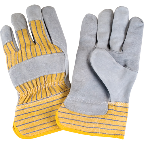 Premium Rugged Fitters Gloves, Large, Split Cowhide Palm, Cotton Inner Lining Cam Industrial