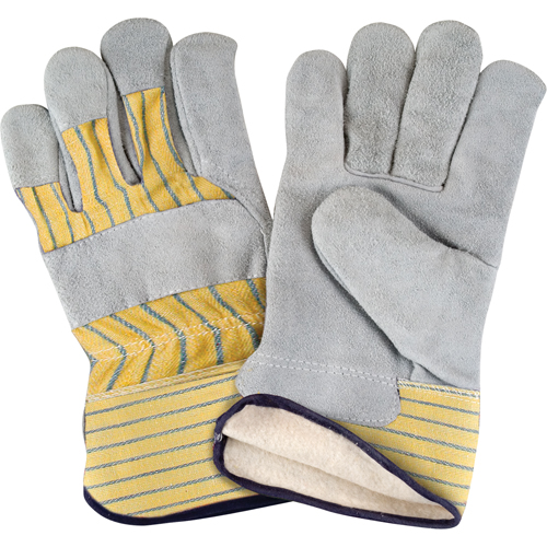 Gants d'ajusteur doubl&eacute;s pour l'hiver, T-Grand, Paume en Cuir de vache refendu, Doublure en Molleton de coton Cam Industrial