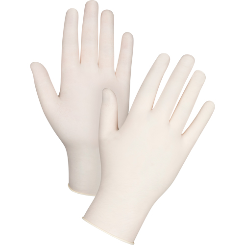 Gants d'examen de premi&egrave;re qualit&eacute; pour peau sensible, T-petit, Latex, 4 mils, Poudr&eacute;s, Naturel Cam Industrial