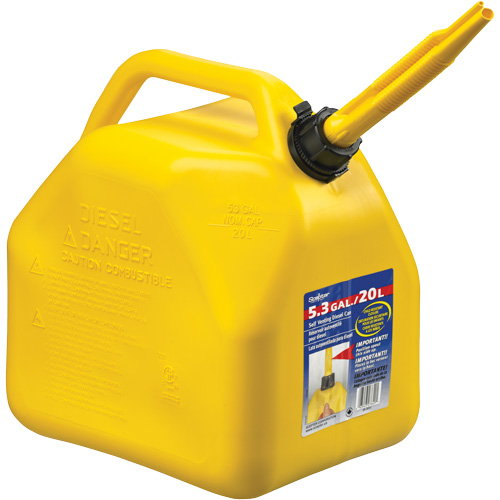 Jerricans, 5,3 gal. US/20,06 L, Jaune, Conformes aux normes CSA/ULC Cam Industrial