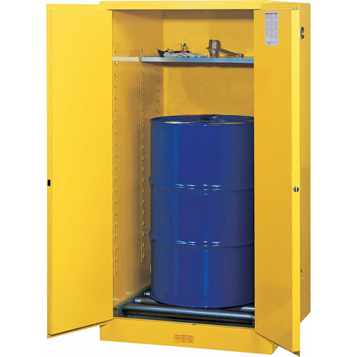 Sure-Grip&reg; EX Vertical Drum Storage Cabinets, 55 US gal. Cap., Yellow Cam Industrial
