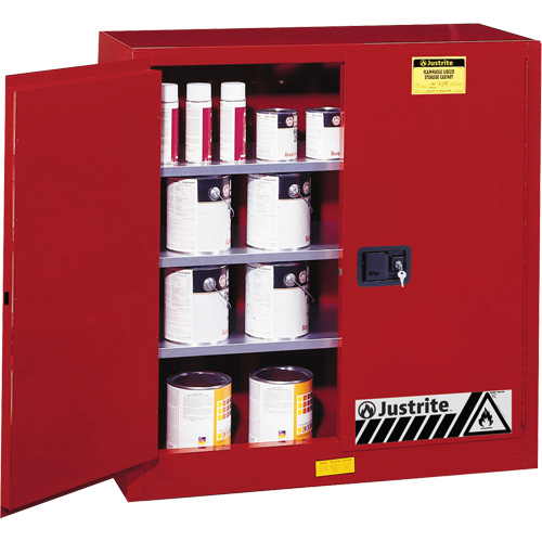 Armoire de s&eacute;curit&eacute; pour la peinture et les encres combustibles EX Sure-Grip, 40 gal., 3 tablettes Cam Industrial
