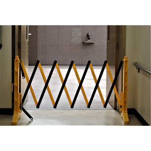 Barri&egrave;re Xpandit, 36" h x 11,5' lo, Noir/Jaune Cam Industrial