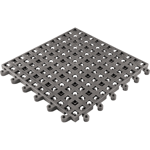 ErgoDeck&reg; General Purpose No. 564 Matting, PVC, 1-1/2' W x 1-1/2' L, 7/8" Thick, Charcoal Cam Industrial