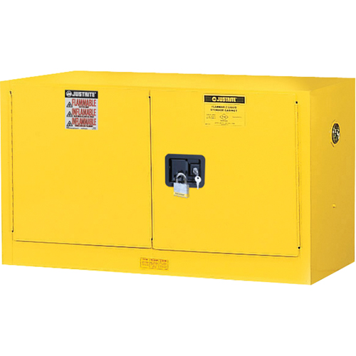 Sure-Grip&reg; EX Wall Mount Flammable Safety Cabinet, 17 gal., 2 Door, 43" W x 24" H x 18" D Cam Industrial