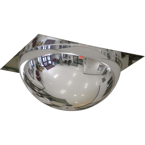 Miroir en d&ocirc;me avec panneau pour plafond suspendu, D&ocirc;me complet, Dessus ouvert, Diam&egrave;tre 24" Cam Industrial
