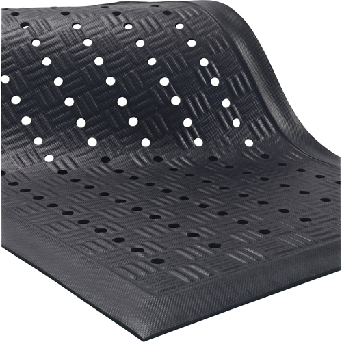 Tapis Cushion Station, &agrave; fentes, 2' x 3-1/5' x 9/16", Noir, Nitrile Cam Industrial