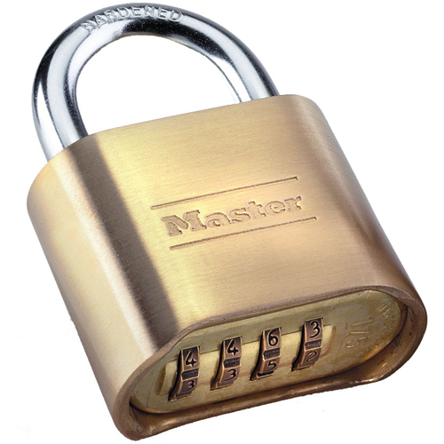 Combination Padlock, Silver, Brass Coating, 2" Width Cam Industrial