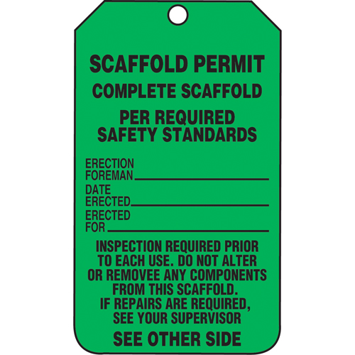 &eacute;tiquettes de s&eacute;curit&eacute; d'inspection et de contr&ocirc;le de l'&eacute;tat de l'&eacute;quipement, Papier cartonn&eacute;, 3-1/8" la x 5-7/8" h, Anglais Cam Industrial
