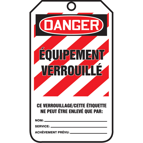 Lockout Tags, Plastic, 3-3/8" W x 5-7/8" H, French Cam Industrial