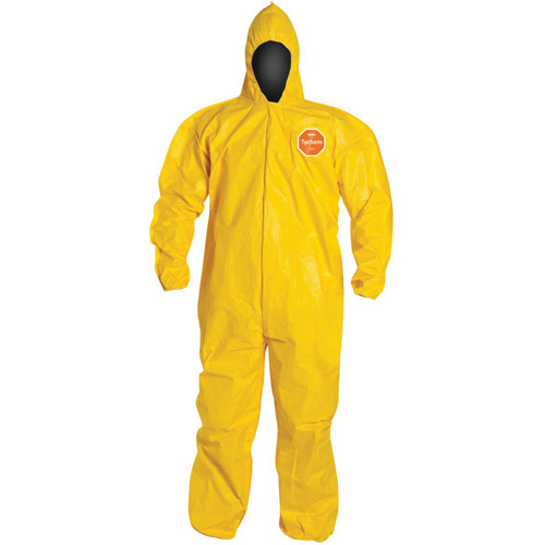 Hooded Coveralls, Tychem&reg; 2000, 3X-Large, Yellow Cam Industrial