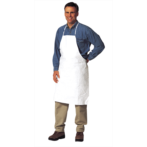 Apron, Tyvek&reg; 400, White, 28" W x 36" L Cam Industrial