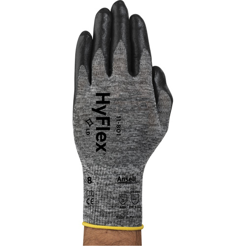 Gants Hyflex 11-801, 7/Petit, R&ecirc;vetement Mousse de nitrile, Calibre 15, Enveloppe en Nylon Cam Industrial