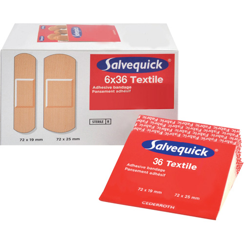 Syst&egrave;mes de distribution de bandages Salvequick - recharges st&eacute;riles, Rectangulaire/carr&eacute;e, Tissu, St&eacute;rile Cam Industrial