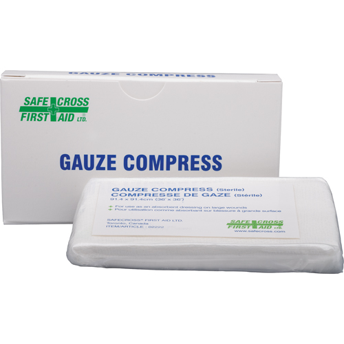 Compresses de gaze, Tampon, 36" lo x 36" la, St&eacute;rile, Dispositif m&eacute;dical Classe 1 Cam Industrial