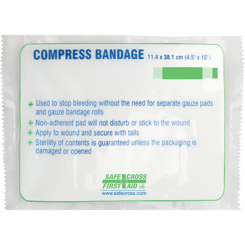 Large Compress Bandage, 15" L x 4-1/2" W Cam Industrial