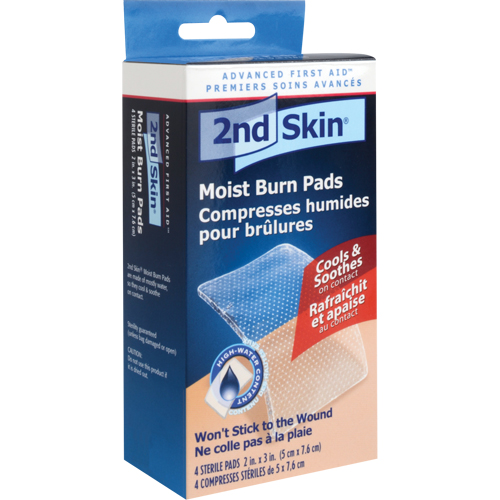 Compresses humides pour brûlures 2nd Skin, 2" x 3", Classe 2 Cam Industrial