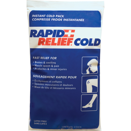 Rapid Relief&reg; Instant Chill Pack, Cold, Single Use, 9" x 6" Cam Industrial