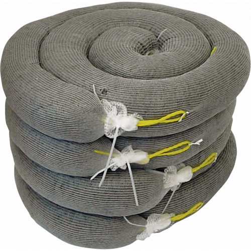 Barrage absorbant de premi&egrave;re qualit&eacute;, Universel, 10' lo x 5" la, Absorption 35 gal., 4 /pqt Cam Industrial
