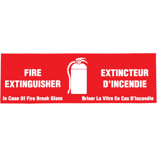 "Fire Extinguisher / Extincteur d'incendie" Label, 2" x 6", Vinyl, Bilingual with Pictogram Cam Industrial