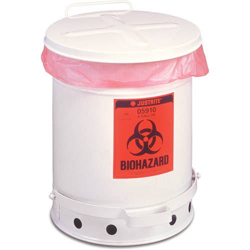 Biohazard Waste Container, 6 gal Capacity Cam Industrial